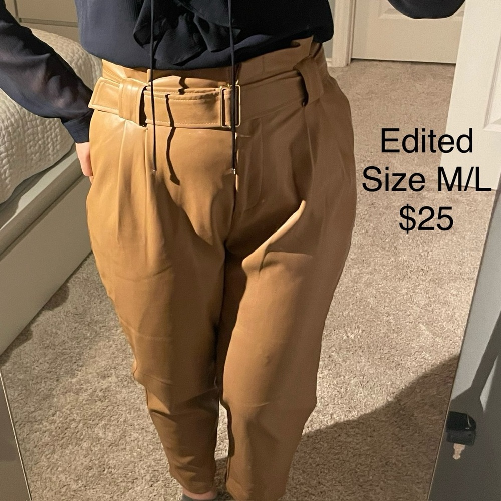 Edited Faux Leather High Waist Pants